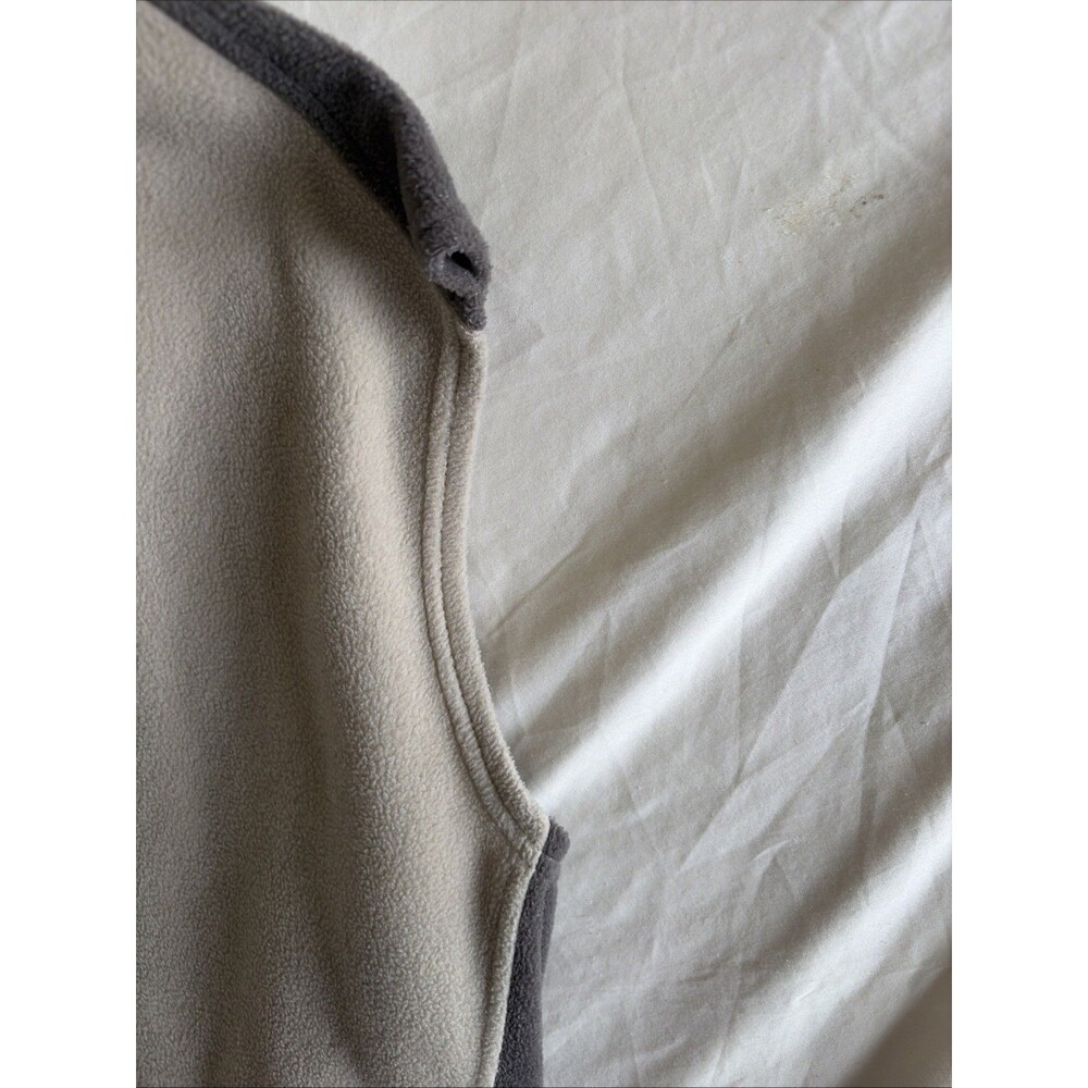 Columbia Vest Men's Large Two Tone Tan Gray Outdoor Fleece Sleeveless Zip - Picture 10 of 12